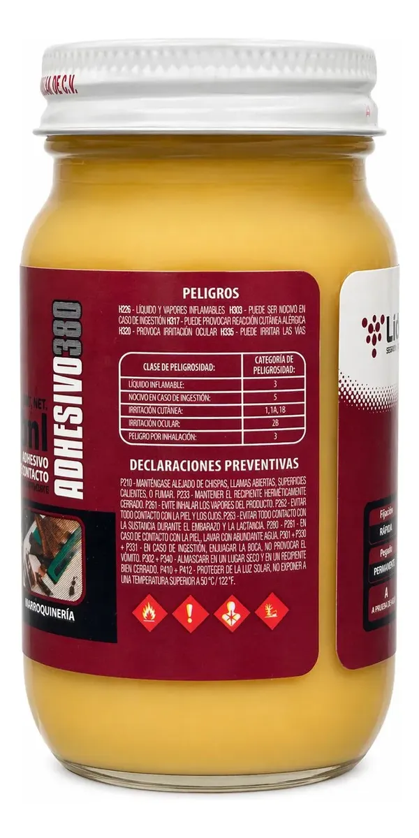 Pegamento de Contacto amarillo 380 1 PEGAMENTO DE CONTACTO AMARILLO 380 Liderz 107 ml | Adhesivo de contacto